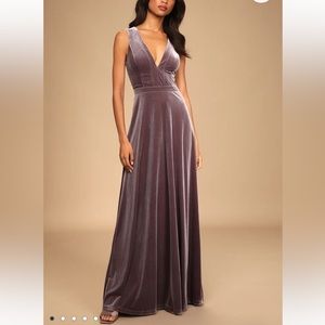 Lulu’s Medium purple velvet long/maxi dress
